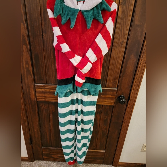 Zipup Christmas Elf PJ or party costume. - Picture 2 of 11